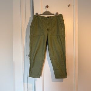 Utility Crop Pants – Olive Green | Straight Leg size 30